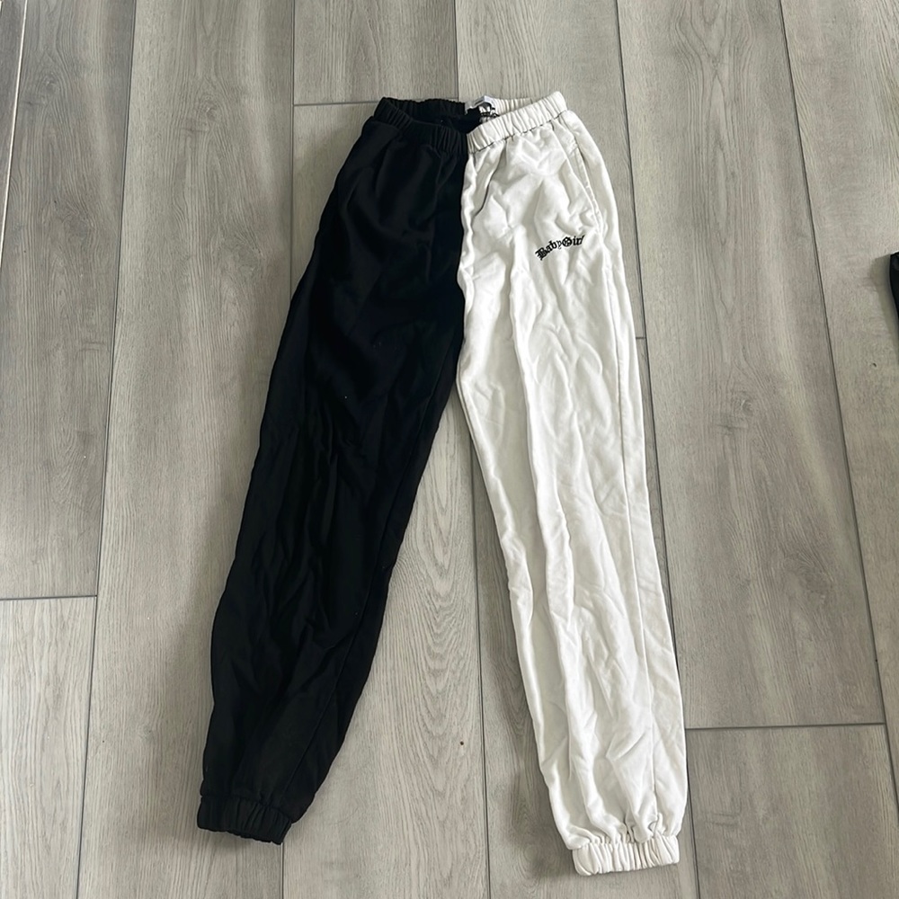 Half White/Half Black ADIKA sweats